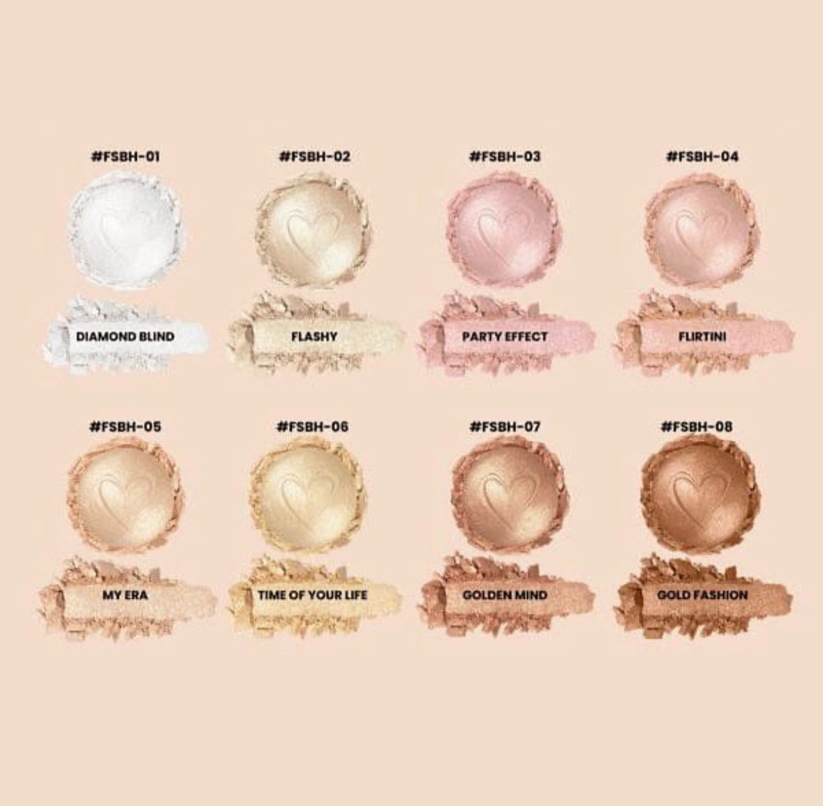 SET 8 BEAUTY CREATIONS FINAL FINISH BAKED HIGHLIGHTER