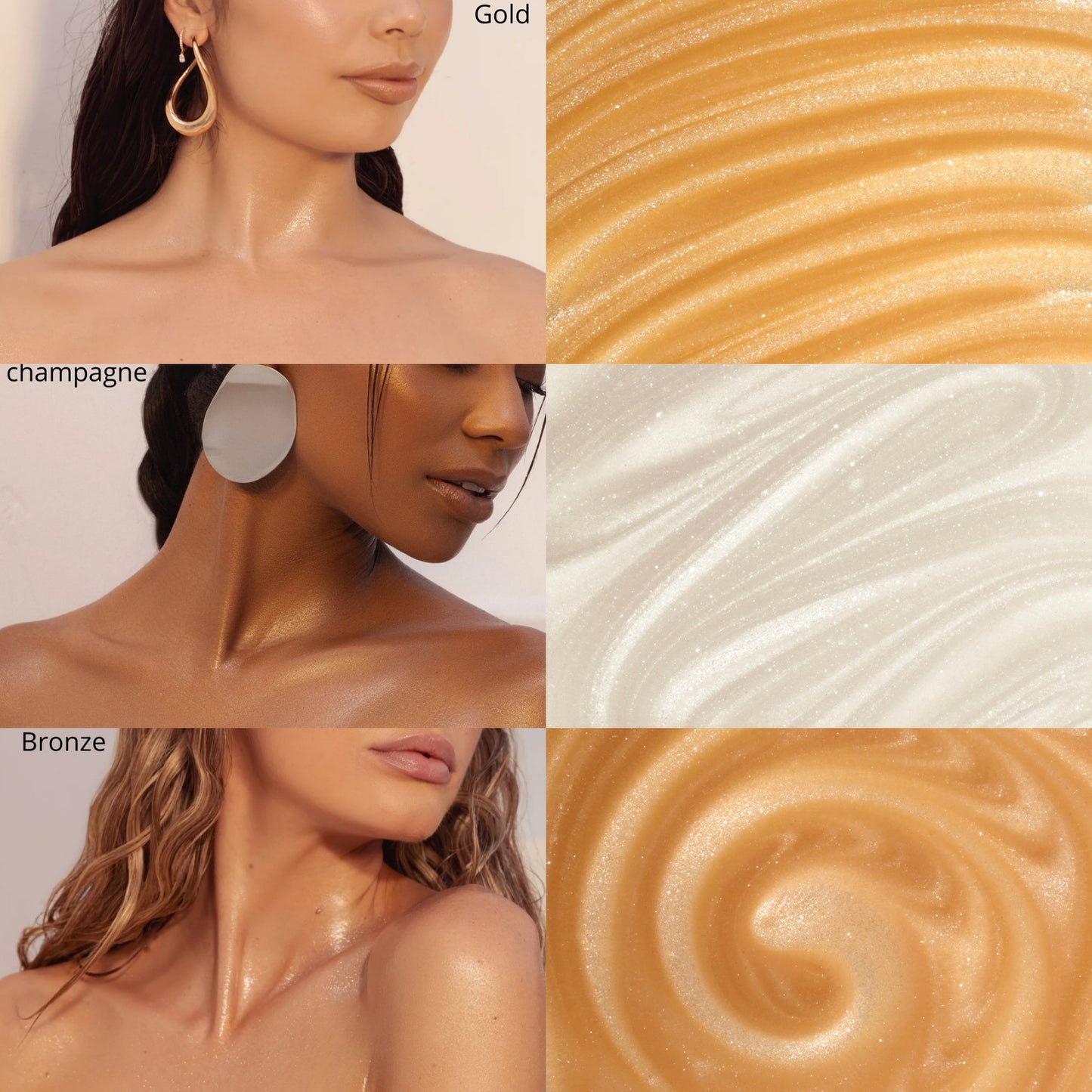 SET 3 BEAUTY CREATIONS BODY GLOW OIL
