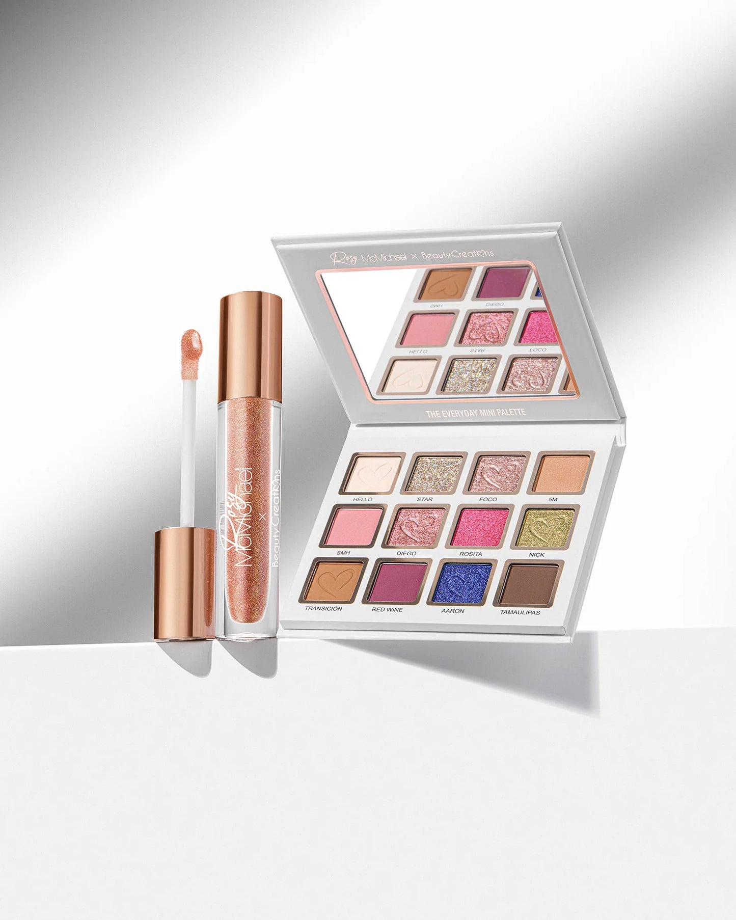 BEAUTY CREATIONS X ROSY MCMICHAEL ESSENTIALS VOL.1- SET MINI PALETA + GLOSS